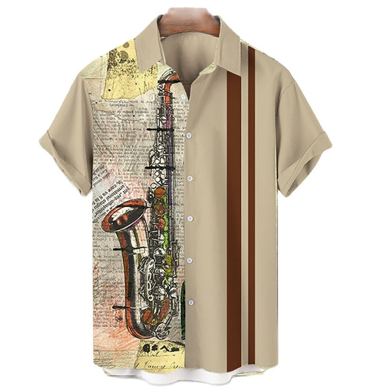 Camisa Masculina Estampada Elegância Urbana